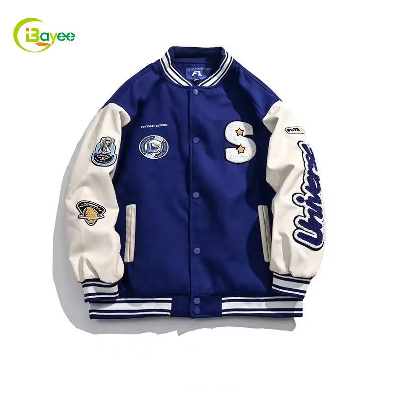 Custom Logo 100 Polyester Women Basketball Varsity Letterman Jacket Men Letterman Jacket Black On Black