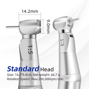 Diş 1:5 hız artan kırmızı halka kontra açı Handpiece için optik Fiber paslanmaz titanyum vücut ile FG Bur - Product Image 2
