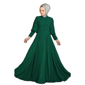 Vestido Musulmán Islámico para Mujer, Abaya Maxi con Botones, Manga Larga, Cintura Alta, Estilo Eid, Marca MOTIVE FORCE - Product Image 1
