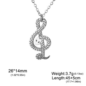 Collar con Nota Musical de Serpiente, Gargantilla Gótica, Joyería Punk, Regalo de <span class=keywords><strong>Halloween</strong></span> para Hombres y Mujeres, Collar de Acero Inoxidable - Product Image 2