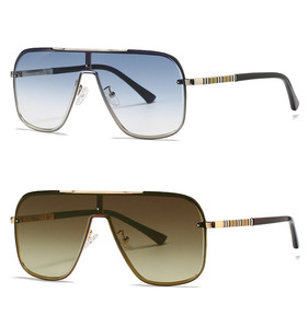 แว่นกันแดดทรงโลหะแบบชิ้นเดียวขนาดใหญ่สำหรับผู้ชาย - Product Image 5