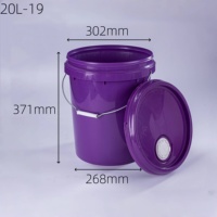 Seau à peinture scellé 20L, seau d'emballage pour liquides, matériau PP recyclable