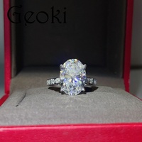 Bague en argent 925 avec diamant ovale brillant de 8 carats, couleur D, testé, en moissanite, pour femme, bijoux fins de fiançailles