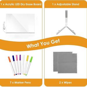 7-Farben LED Zeichenpad Beleuchtete Acryl-Nachrichtentafel mit Leuchtständer für Zuhause Schreibtisch Whiteboard Kinder-Zeichenbrett - Product Image 3