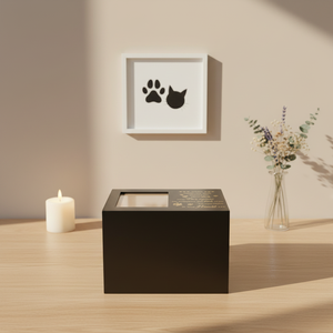 Urne funéraire en bois noir pour animaux de compagnie avec cadre photo et <span class=keywords><strong>citation</strong></span> gravée - Boîte à cendres commémorative pour chien et <span class=keywords><strong>chat</strong></span> - Product Image 5