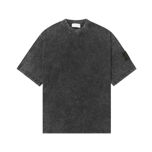 T-shirt Unisex Casual con Design a S, Collo Tondo, Manica Corta, Effetto Usurato e Lavato - Product Image 2