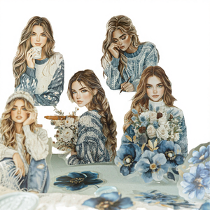 40 autocollants brillants auto-adhésifs par paquet, série Blooming <span class=keywords><strong>Encounters</strong></span>, personnages rétro, décoration de vacances, journalisation DIY - Product Image 4