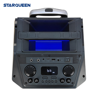 STARQUEEN Nouvelle Arrivée Enceinte Bluetooth Rechargeable Portable Enceinte sur Roulettes Enceinte de Fête Extérieure Enceinte en Bois