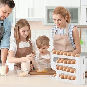 ที่วางไข่สำหรับตู้เย็น ที่จ่ายไข่อัตโนมัติสำหรับตู้เย็น เคาน์เตอร์ครัว ห้องครัว - ที่จัดระเบียบไข่แบบประหยัดพื้นที่ - Product Image 4