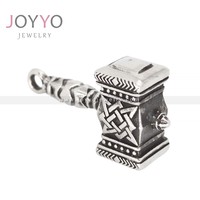 Breloques vintage en acier inoxydable style punk motard, forme Thor, bijoux pour hommes et enfants, marteau de Thor, dieu de la guerre