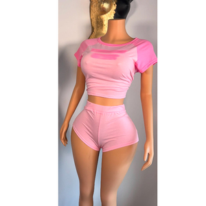 Pantaloncini estivi firmati da <span class=keywords><strong>donna</strong></span> Set stampa Top corto e Shorts 2 pezzi Set Casual <span class=keywords><strong>Streetwear</strong></span> in due pezzi per <span class=keywords><strong>abbigliamento</strong></span> <span class=keywords><strong>donna</strong></span> - Product Image 2