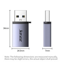 Adaptateur convertisseur USB Type-C femelle vers USB3.0 femelle Jasoz, adaptateur OTG, 18W, 480 Mbps, charge rapide pour téléphone portable, ordinateur portable