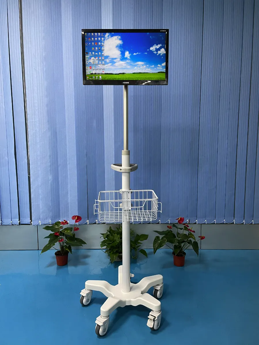 High-End Custom Hospital nursing use Height adjustable medical tablet cart and Medical monitor trolley