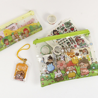 Vente en gros de kit de journaux Kawaii personnalisés coffret cadeau carnet de notes A6 semaine 96 feuilles d'autocollants 5 Washi Tape coffret cadeau de papeterie