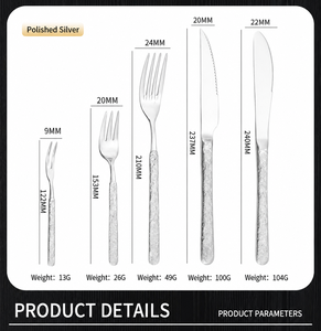 Cuchillo y Tenedor para Carne de Acero Inoxidable 304, Suministros para Hoteles, Juego de Cuchillo y Tenedor Estilo Occidental, Cuchara Estilo Occidental con Diseño de Piedra Alemana - Product Image 3