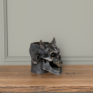 Vente en gros de cendrier gothique personnalisé crâne de démon en résine OEM artisanat forme personnalisable en vrac ODM marque pour intérieur accessoires de fumer - Product Image 4