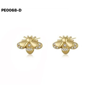 ต่างหูแฟชั่นประดับเซอร์โคเนียสตั๊ด PE0068 สำหรับผู้หญิงเครื่องประดับคุณภาพสูง - Product Image 2