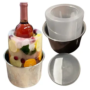 Potted Pans Single Bottle Wine Chiller Ice Mold Plastic and Metal Drip Tray