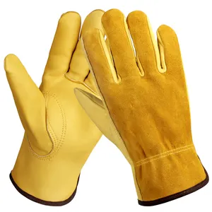 Anti Cut Resistant Impact Safety Cow Split Leather Safety Work Hand Construction Glove Ce Certificate For Industry Work