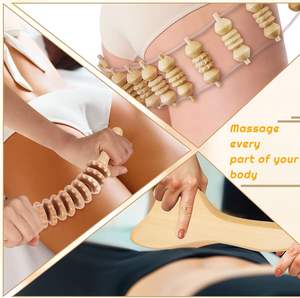 Holztherapie-Massagewerkzeuge Holz-Massagegerät für Körperformung Massage-Werkzeugset Holztherapie zur Muskelentspannung - Product Image 5