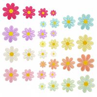 Patchs brodés marguerites colorées en gros, appliques florales multi-tailles pour vêtements, sacs, chapeaux, décoration DIY