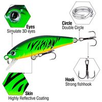 ORJD 5.5cm 6.7g Plastique Dur Eau Douce Mini Vibe Naufrage Pêche Minnow