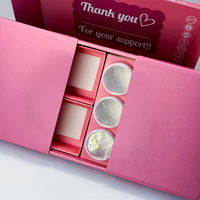 Boîte d'emballage en papier rose personnalisée jetable avec couvercle et insert pour gobelet, idéale pour biscuits, sushis, sandwichs, plateaux de pique-nique et repas en extérieur