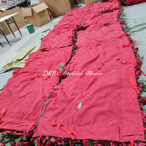 Custom New burgundy flower wall 8x8ft 5d Excellent Artificial red <b>Rose</b> Flower Wall Backdrop for Wedding Birthday Decoration - Product Image 5