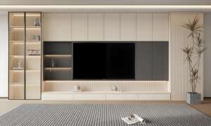 Meuble TV en bois massif sur mesure, design moderne européen, style ferme américaine, salon, hôpital, hôtel, table console - Product Image 2