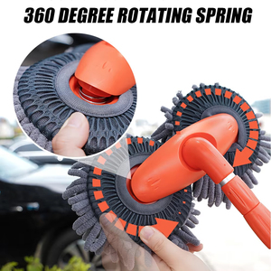 Wholesale Car Wash <b>Mop</b> <b>Rotating</b> Auto Supplies Double Brush Head Roof Window Cleaning Maintenance Telescopic Accessories - Product Image 5