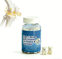 Suikerloze fruitige gummy snoepjes met hoog calciumgehalte, vitamine D & K, in een fles