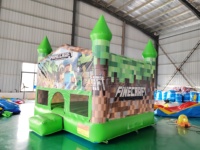 Château gonflable certifié CE Minecraft 13x13 pieds pour fêtes d'anniversaire d'enfants et locations événementielles