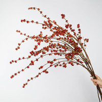 Branche artificielle de baies de Milan, longue branche de baies vertes artificielles, tige flexible, arrangement floral pour arche de mariage, plastique, Noël, Pâques