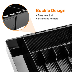 Organisateur de tiroir extensible réglable en acier inoxydable, qualité alimentaire sans BPA, rangement multifonctionnel pour ustensiles de cuisine - Product Image 4