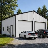 Bâtiment de garage en acier, abri de stockage de voitures en métal préfabriqué, abri pour véhicules résistant aux intempéries, fabricant d'abris extérieurs pour véhicules