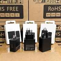 Adaptador de Corriente PD de 60 W, Cargador Superrápido Tipo C con Enchufe para EE. UU./UE/Reino Unido, Cargador Original para Samsung, Carga Rápida USB-C, Cargador PD de 60 W