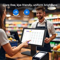 Système POS compatible avec Windows, écran tactile IPS de 15 pouces, moniteur tactile durable pour POS, supermarché, restaurant