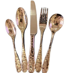 Juego de Cubiertos de Acero Inoxidable para Restaurante y Hotel Moderno Sheeraz International, Diseño Martillado con Acabado Espejo, Utensilios Ecológicos - Product Image 6