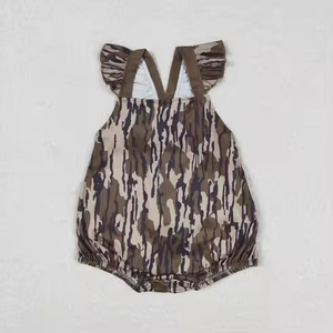 Ensemble de vêtements assortis pour bébés et tout-petits, filles et garçons, en soie de lait douce, camouflage écologique, manches courtes - Product Image 4