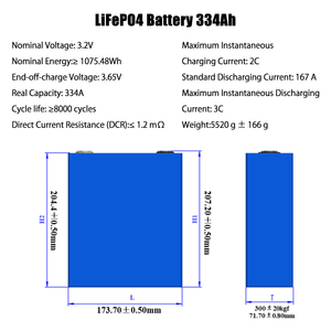 Batería Lifepo4 PL Stock <span class=keywords><strong>EVE</strong></span> LF334 334Ah MB31 314Ah Grado A, 8000+ Ciclos, Celda de Batería de Alta Potencia para Almacenamiento de Energía Solar - Product Image 2
