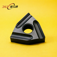 Plaquettes de tournage CNC triangulaires DLT WNMG080404R-S/WNMG080408R-S haute performance en carbure de tungstène pour usinage d'acier, finition CVD noire