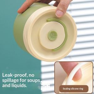 New Insulated Microwave Safe Multi-Layer Ceramic Liner Portable <b>Lunch</b> <b>Box</b> With Soup Cup for School & Office Use - Product Image 5
