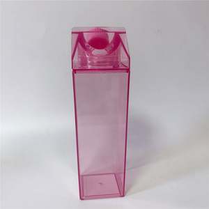 Popular 500ml Eco-Friendly Plastic <b>Clear</b> Milk Carton Shaped Direct Drinking Leak-Proof Dishwasher Safe <b>Water</b> <b>Bottle</b> Wholesale - Product Image 2