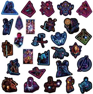 ZY0219C 100/PCS Popular Hot Sell Glow-in-the-dark <strong>Marvel</strong> Superhero League Sticker Waterproof Vinyl Sticker Custom - Product Image 1