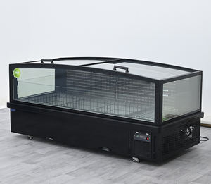 Vitrine réfrigérée combinée à porte vitrée pour supermarché, avec îlot de présentation pour aliments surgelés et viande, et congélateur coffre profond - Product Image 4