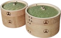 Paniers à vapeur en bambou chinois ronds faits à la main de nouveau design avec des signes d'étiquette gravés