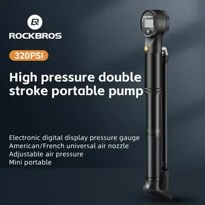 Bomba de Ar Manual ROCKBROS com Manômetro Bomba de Ar de Alta Pressão <span class=keywords><strong>Mini</strong></span> para Bicicleta - Product Image 2
