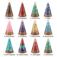 Support de Bague Décoratif en Pierre Semi-Précieuse Polie DIY, Tour en Résine de Pierre Concassée Naturelle Écologique, Meilleure Vente