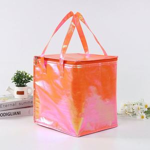 Hot Selling Customized Laser Fresh-Keeping Aluminum Foil Insulation Bag Portable Holographic Cake Food Cooler Bags - Product Image 2