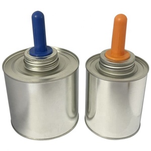 500ml Screw Top Pvc Cement Tin Can Adhesive Metal Jar With <b>Brush</b> - Product Image 3